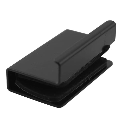 Single black metal door clip from four pack for 4-6mm glass, part of Four Pack Black Metal Glass Door Clips And Handles set.