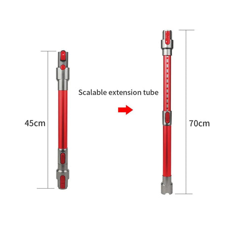 Premium Purple Telescopic Extension Tube Compatible With Dyson V7 V8 V10 V11 And V15 Vacuum Cleaners. Adjustable Length For Hard To Reach Spots, Ideal For Sweeping Robots And Household Cleaning Tasks. Durable Replacement Part To Upgrade Your Suction