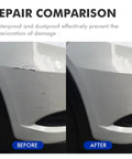 Repair comparison using Crimson Touch Up Paint Kit For Chevy - DIY Scratch Repair And Automotive Paints on car bumper.
