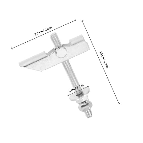 Heavy Duty Toggle Bolt Kit 12pc Set M8x72mm Drywall Anchors with dimensions for hanging frames on hollow walls.