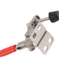 Toggle Clamp Latch for Woodworking and Welding, One Hand Operation, Stainless Steel Push Pull Lever Fastener with Plastic Handle on display