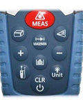 Close-up of the control panel on the Pro Grade 70m Laser Rangefinder And Digital Distance Meter, showcasing measurement buttons.