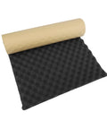 Pro Studio Badass Acoustic Foam Tiles rolled out, 100x50cm, textured black foam for sound dampening and bass control.