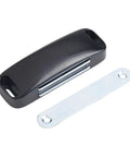 No Punch Magnetic Door Catch Keeps Cabinet Secure Ultra Thin Design with steel components for modern kitchen and wardrobe furniture.