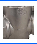 Close-up of Heavy Duty 304 Stainless Steel Water Pressure Regulator With Gauge showing DN50 marking and robust piston design.