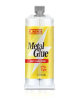 Flinemon Metal Glue front view, epoxy adhesive tube with yellow label, 1.76 fl oz
