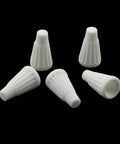 Five white ceramic wire connector caps, 19x10mm, high-temperature, flame-retardant for electrical wiring