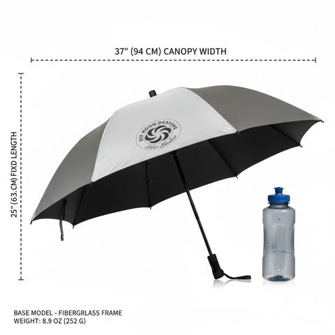 Silver Shadow Hiking Umbrella with UPF 50 Plus Sun and Rain Protection, 37-inch fiberglass frame, ultralight at 8.9 oz.
