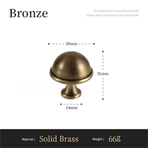 Antique Brass Cabinet Knob Set For Wardrobe Doors And Shoe Cabinets Solid Alloy Drawer Pulls In Bronze Copper Finish 29mm diameter knob