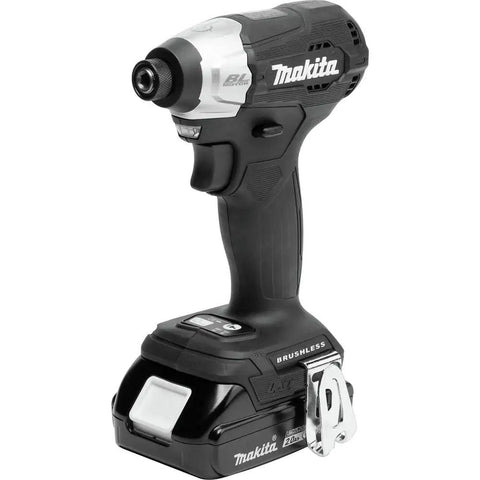 18V LXT Sub-Compact Brushless Drill And Impact Driver Go-To Combo Kit, 2-Piece Set, side view with battery attached