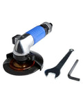 ProGrade Pneumatic Angle Grinder With Heavy Torque And Adjustable Power Dial features a chrome finish and adjustable grinder head.