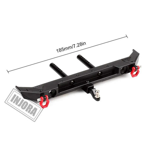 Metal RC Rear Bumper For 1 To 10 Scale Crawler Axial SCX10 III AXI03007 Black with red hooks, aluminum armor