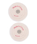 2 Pack Dope White Cloth Buffing Wheels 6 Inch for Polishing and Grinding, made in China, circular design, alumina material.