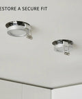 Downlight Spring Clip, Silver PP Plastic Retention Clip for Recessed Lighting Ceiling Fixtures (1 PC) shown installed in ceiling.