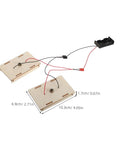 All-In-One Electrical Circuit Kit For Kids showing two boards with wires and measurements for STEM science exploration.