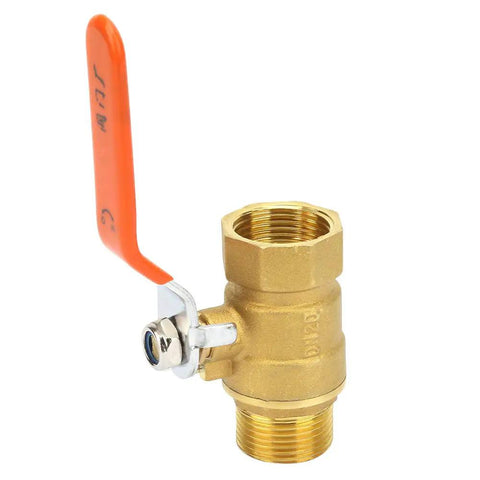 Heavy Duty Pro Level Hard Cast Brass Ball Shut Off Valve For Residential Plumbing And Water Systems Built Like A Tank To Block Corrosion And Deliver No Sweat Sealing On Every Home Maintenance Task with orange handle