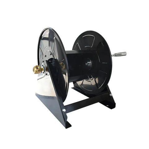 Portable Hose Reel Featuring Slick Single Arm Design For Totally Stress Free Water Pipe Storage And Fast Garden Hose Coiling, 50m capacity.