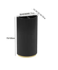 Black ribbed furniture leg with adjustable height details, part of Adjustable White Marble Wood Desk Legs For Modern Center Tables And Beds Replacement