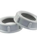 Legit Heavy Duty Three Quarter Inch Threaded Electrical Pvc Conduit Nuts And Insulated Wire Sleeves featuring two gray conduit nuts.