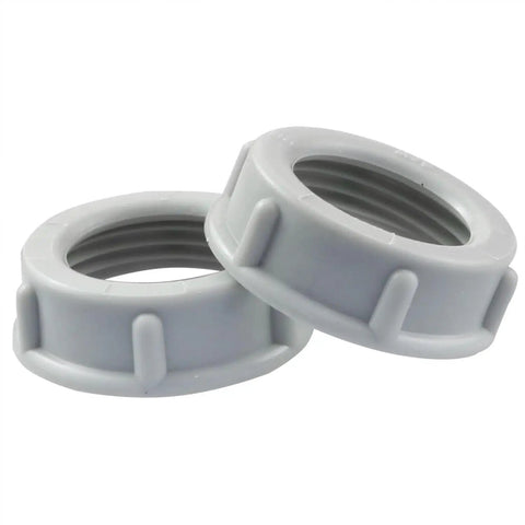 Legit Heavy Duty Three Quarter Inch Threaded Electrical Pvc Conduit Nuts And Insulated Wire Sleeves featuring two gray conduit nuts.