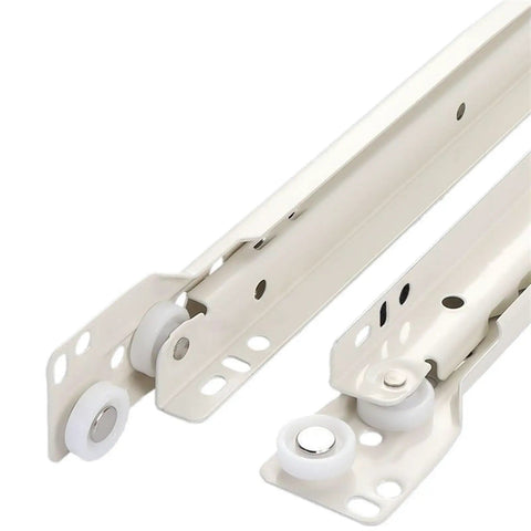 Full Extension Drawer Slides For Cabinets And Furniture, 12 Inch And 30 Cm, Heavy Duty Metal Roller Tracks With Detachable Quick Release Latches