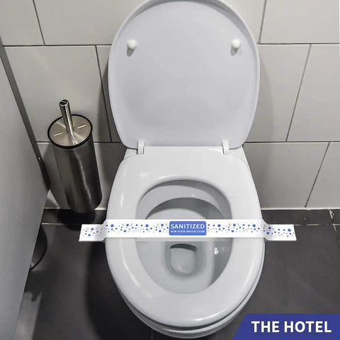 2000 Count Printed Toilet Seat Band Paper Seat Strips 1.5 Inch Wide by 16.5 Inch Long for Hospitals Hotels and Motels Blue White