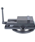 Heavy Duty CNC Precision Machine Vise For Milling Tables featuring a steel build and flat nose jaws for secure workholding.