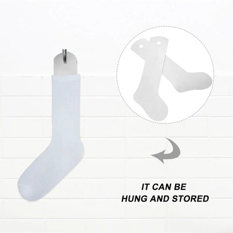 Lightweight Aluminum Sock Fixing Board 11.02 Inch with hanging hole in use for heat press sublimation of crew socks.