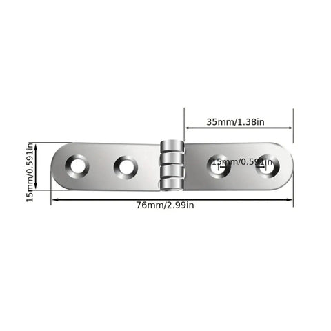 Set Of 10 180 Degree Adjustable Stainless Steel Foldable Hinges for Practical Furniture with dimensions