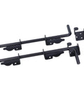 2 Pack 12 Inch Gate Drop Rod, Black Steel Ground Latch for Gates, two black steel rods with mounting hardware.
