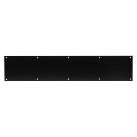 Heavy Duty Aluminum Door Kick Plate 8 Inch By 34 Inch Matte Black Finish Surface Mount Protective Guard with pre-drilled holes