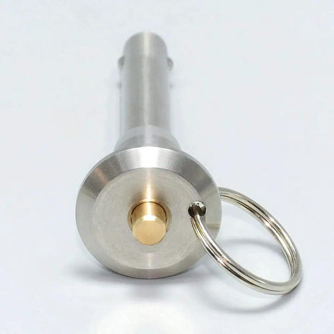 1/4 X 1 Inch Marine Grade Stainless Steel Ball Lock Pin Quick Release Indexing Spring Positioning safety pin with keyring.