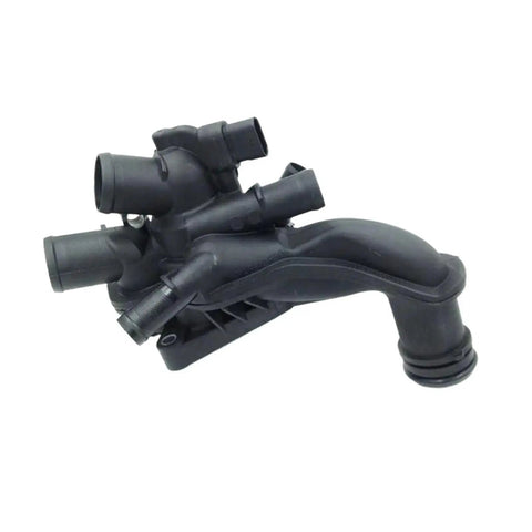 Direct Fit Coolant Thermostat Housing Assembly Replacement Fits Peugeot 2008 And 207 Engine Cooling Systems side view with multiple hose connections