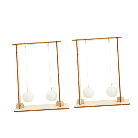Two Pack Physics Learning Tool For Floating Ball Experiments, Hands On Science Education Kit with wooden stands and balls.