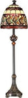 Aldridge Buffet Lamp With Hand Rolled Art Glass Shade Antique Bronze Resin Base 9 x 9 x 30 Inches On Off Socket And Turn Knob Uses 60W Bulb
