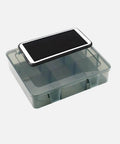 9 Grid Craft Storage Organizer Box With Removable Dividers For Beads Jewelry Buttons And Small Parts Translucent Gray Plastic Container