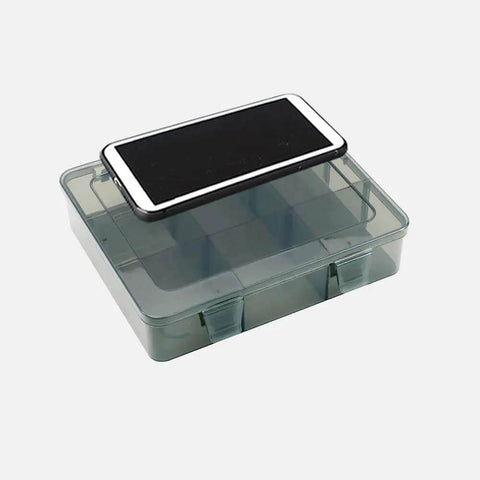 9 Grid Craft Storage Organizer Box With Removable Dividers For Beads Jewelry Buttons And Small Parts Translucent Gray Plastic Container