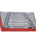 12 Piece 12 Point Metric Wrench Set 8mm To 19mm With 15 Degree Ring Head Angles And Hip Grip Ends For Flat Sided Fasteners Red Finish
