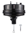 Direct Fit Vacuum Power Brake Booster For Chevrolet Silverado 1500 And Gmc Sierra 1500 Trucks 2005 To 2007 front view showing black finish and connector.