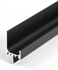 Black Aluminum Finger Edge Pull Handle For Cabinets And Furniture Dope Recessed Mount L Shape Cabinet Pull, close-up view