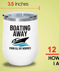 12oz Boating White Wine Tumbler Insulated Drinkware For Pontoon Boats And Yachts, Perfect Boating Accessory For Boat Owners, Sailboats, Yacht Charters, And Waterfront Adventures