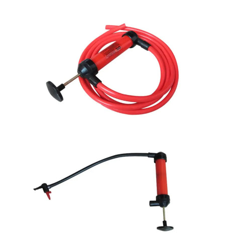 Liquid Transfer Hand Pump Siphon For Emergency Vehicle Use Portable Extractor For Boats ATVs Lawn Equipment And More Easy Manual Operation For Quick Fuel And Fluid Transfer, 3-piece plastic kit with 130 cm tubes