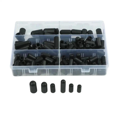 160 Piece Rubber Carburetor Vacuum Cap Kit With Varied Sizes For Intake Ports in transparent plastic box