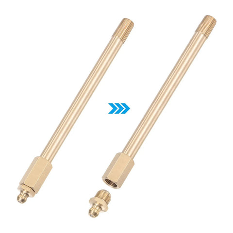 Brass Straight Grease Fitting Set With G1 8 Thread, 160mm Length, Hydraulic Lubrication Fittings shown in parts