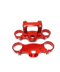 Sick CNC Aluminum Triple Clamp Set For Pit Bikes 45/48mm Spacing Fits 22mm Forks Red Anodized dual clamp set