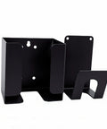 Heavy Duty Wall Mount Electric Vehicle Charger Bracket With Dual Iron Racks For Smart Garage Cable Organization, black metal design.