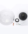 Components of Industrial Ceiling Light Fixture With Seeded Glass Shade Semi Flush Mount Black Base For Dining Room Bedroom Hallway