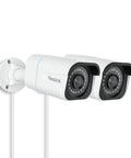 4K Ultra HD PoE Security Bullet Camera for home and store outdoor indoor surveillance with human vehicle detection, pack of 2