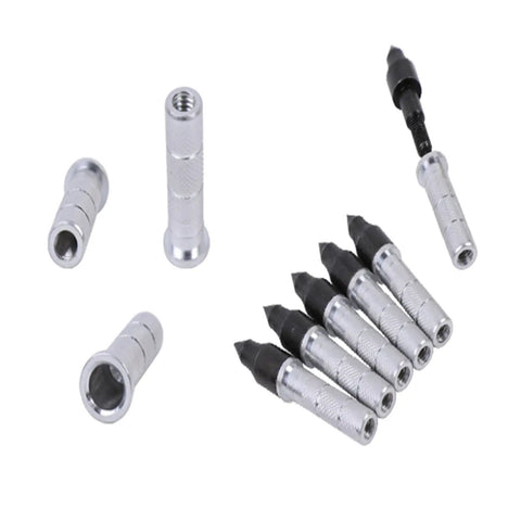 Carbon Arrow Inserts And Tips Kit For Carbon Arrows, 12 Pcs Precision Machined Aluminum Inserts With 12 Pcs Tips, arranged