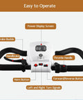 White 2-Passenger Electric Golf Cart Cruiser With Powerful 800W Motor Reaching 12 Mph Top Speed handle controls layout